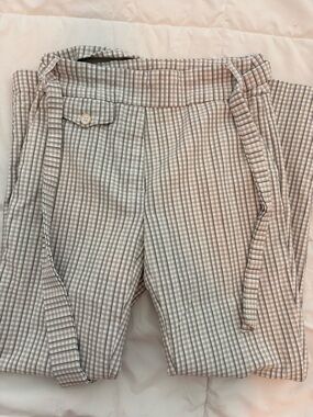 Jules & Leopold Beige and White Checked Trousers